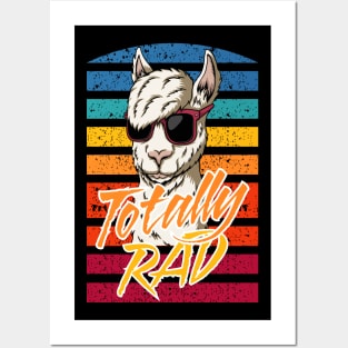 Totally Rad Retro Llama face gift Posters and Art